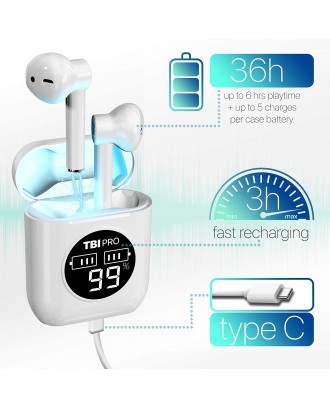 AIRPRO Wireless Earbuds Bluetooth with 36+ Hours Playtime - TWS True Pro Earbuds & Charging Case, Display – Waterproof in-Ear Headphones for All Devices, Running, Workout AIRPRO Wireless Earbuds Bluetooth with 36+ Hours Playtime - TWS True Pro Earbuds & Charging Case, Display – Waterproof in-Ear Headphones for All Devices, Running, Workout